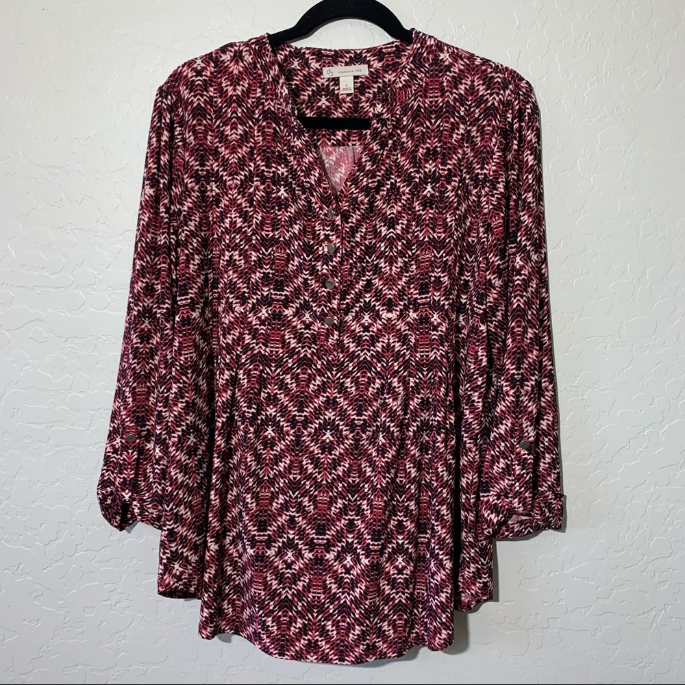 Christopher & Banks Geometric Blouse